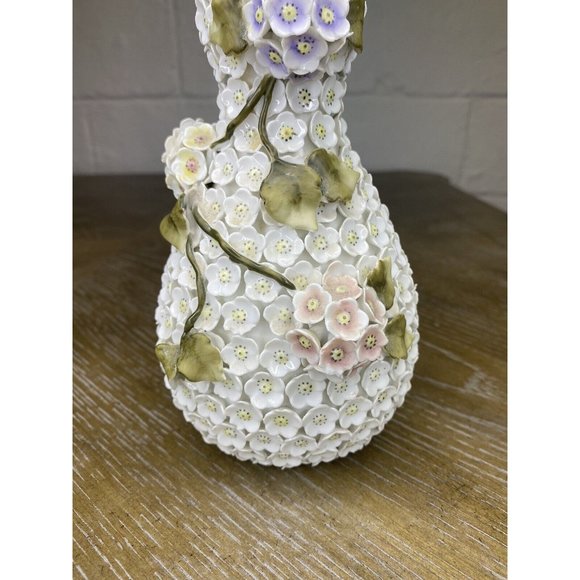 Antique Meissen Style Snowball Schneeballen Flower Perfume Bottle Vanity Cologne - Picture 3 of 12